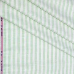 Shirt Fabric Raymond 100% Cotton Patta Lining Colour Green N Off White