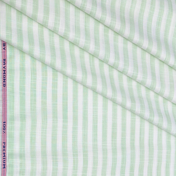 Shirt Fabric Raymond 100% Cotton Patta Lining Colour Green N Off White