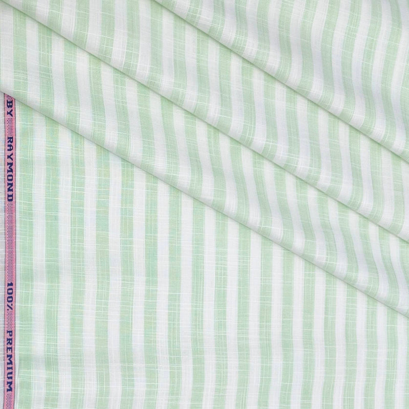 Shirt Fabric Raymond 100% Cotton Patta Lining Colour Green N Off White