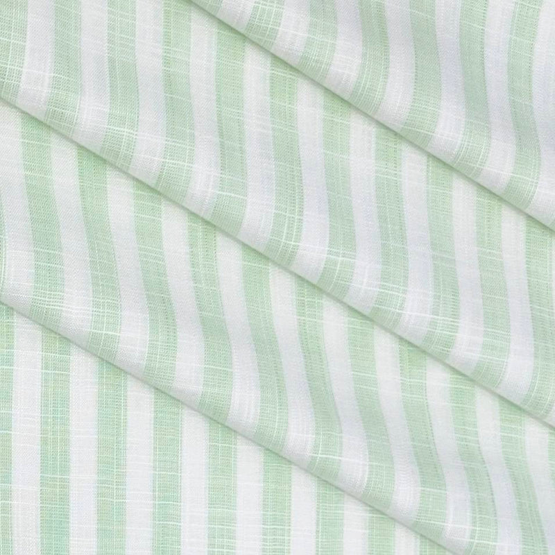 Shirt Fabric Raymond 100% Cotton Patta Lining Colour Green N Off White