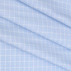 Shirt Fabric Raymond 100% Cotton Check Colour Blue N White