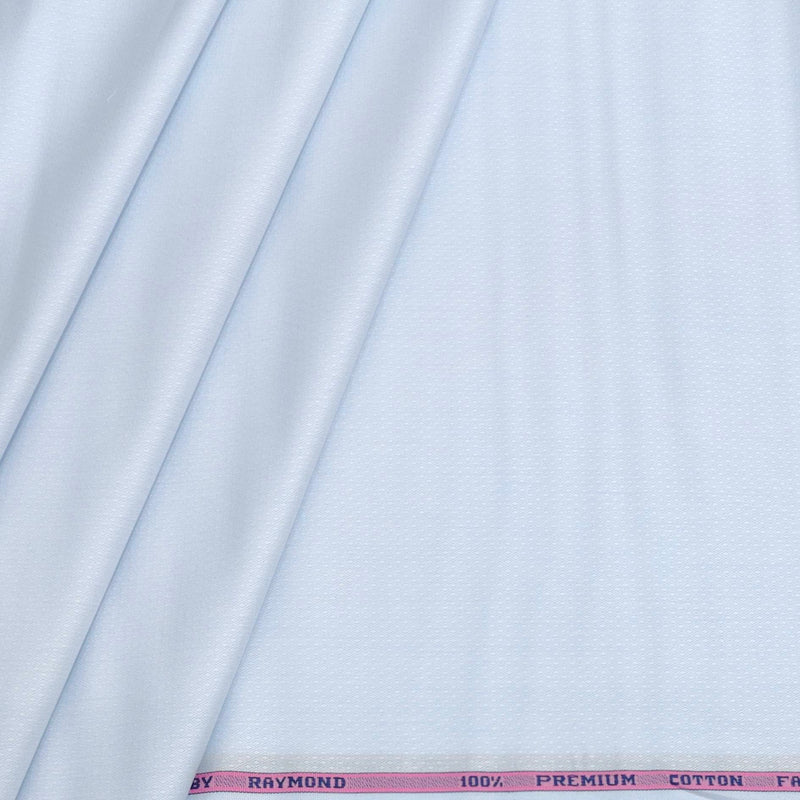 Shirt Fabric Raymond 100% Cotton Dobby Colour Powder Blue