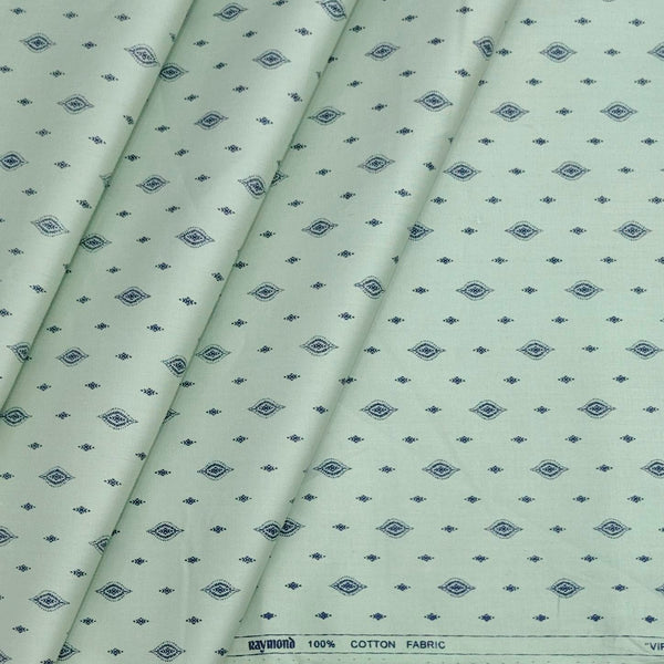 Shirt Fabric Raymond 100% Cotton Printed Colour Pistachio Green