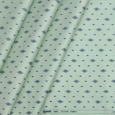 Shirt Fabric Raymond 100% Cotton Printed Colour Pistachio Green