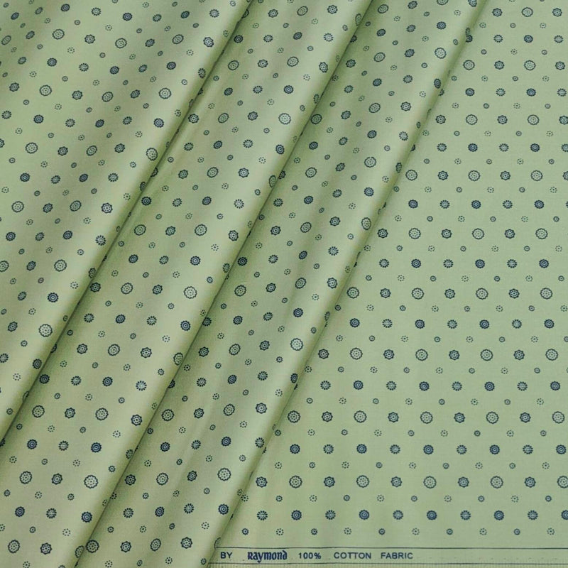 Shirt Fabric Raymond 100% Cotton Printed Colour Green