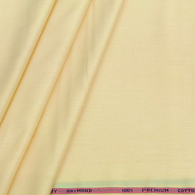 Shirt Fabric Raymond 100% Cotton Dobby Colour Banana Cream