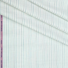 Shirt Fabric Raymond 100% Cotton Lining Colour Firozi N Off White