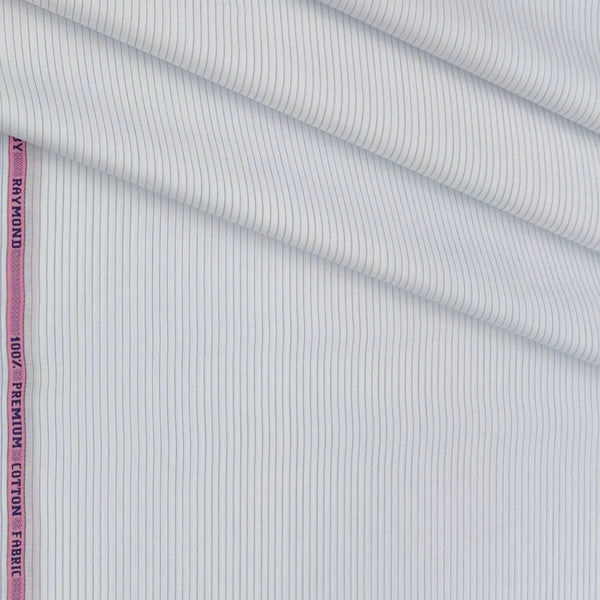 Shirt Fabric Raymond 100% Cotton Pin Lining Colour Blue N White