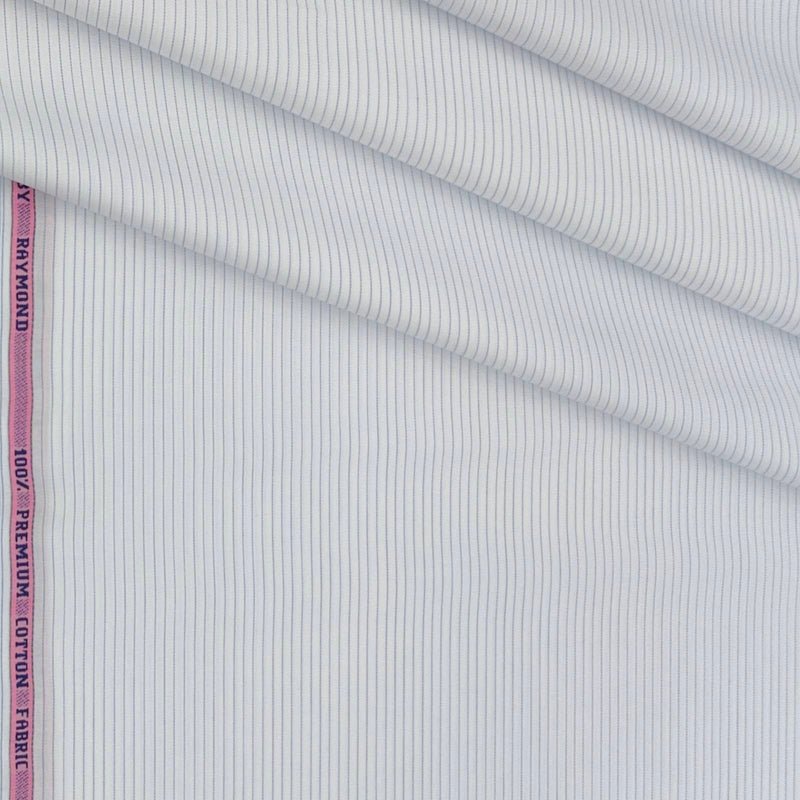 Shirt Fabric Raymond 100% Cotton Pin Lining Colour Blue N White