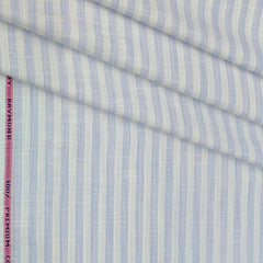 Shirt Fabric Raymond 100% Cotton Patta Lining Colour Light Blue N White