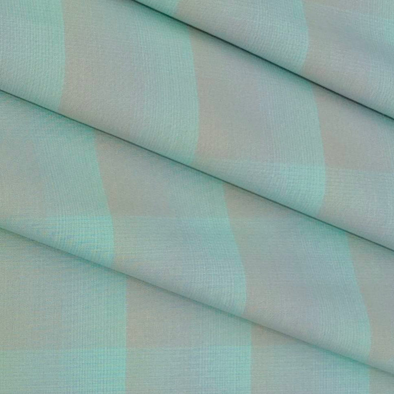Shirt Fabric Raymond 100% Cotton Broad Check Colour aquamarine Green