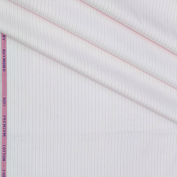 Shirt Fabric Raymond 100% Cotton Lining Colour Red N Off White