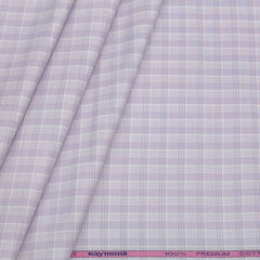Shirt Fabric Raymond 100% Cotton Check Colour Light Lavender