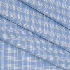 Shirt Fabric Raymond 100% Cotton Check Colour Cornflower Blue