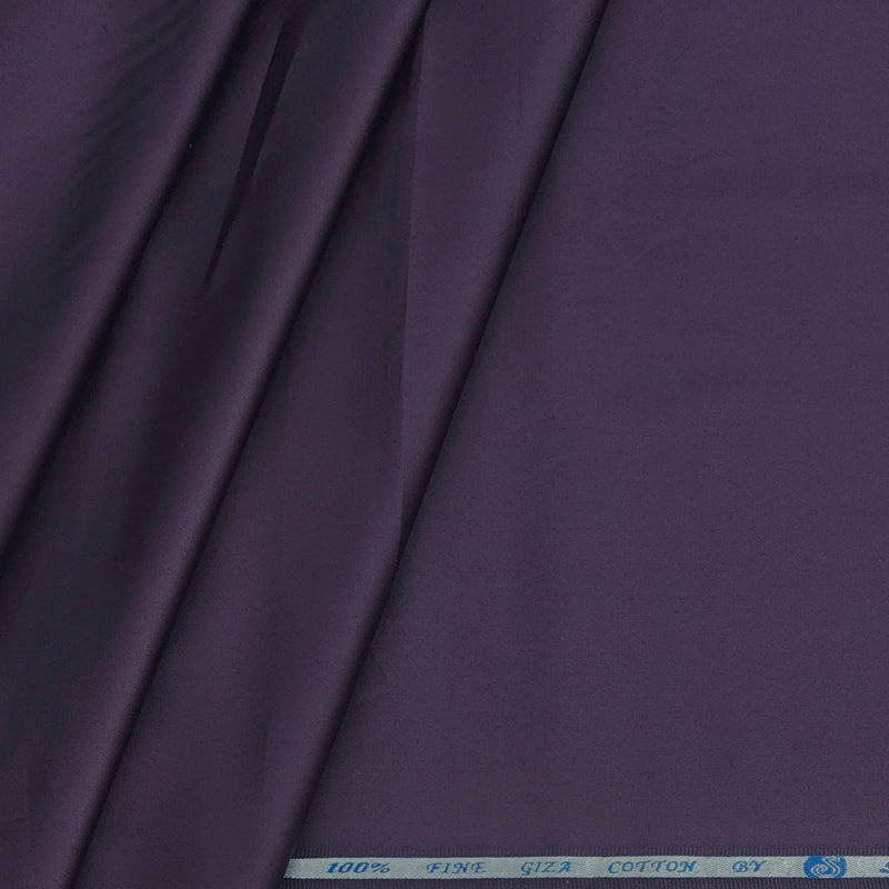 Pant Shirt Combo Donear Black Trouser with Purple Plain Giza Cotton Shirt Fabric