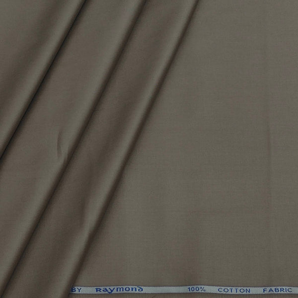 Shirt Fabric Raymond 70s Giza Cotton Plain Colour Dull Brown