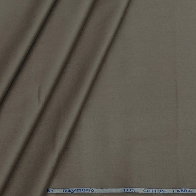 Shirt Fabric Raymond 70s Giza Cotton Plain Colour Dull Brown