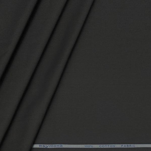 Shirt Fabric Raymond 70s Giza Cotton Plain Colour Jet Grey