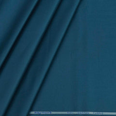 Shirt Fabric Raymond 70s Giza Cotton Plain Colour Prussian Blue