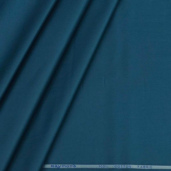 Shirt Fabric Raymond 70s Giza Cotton Plain Colour Prussian Blue