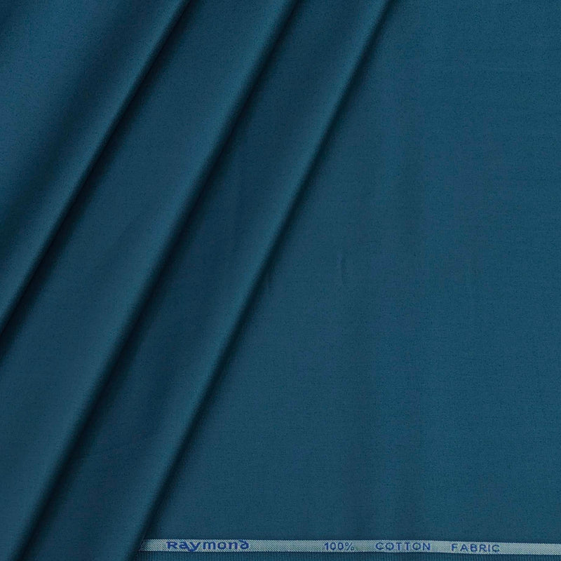 Shirt Fabric Raymond 70s Giza Cotton Plain Colour Prussian Blue