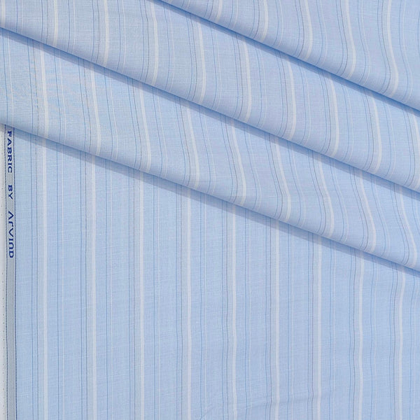 Shirt Fabric Arvind Cotton Blended Lining Colour Light Blue