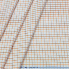 Shirt Fabric Arvind Cotton Blended Check Colour Light Orange,Brown