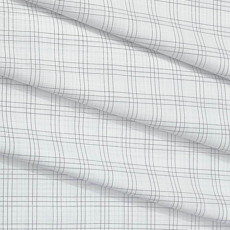 Shirt Fabric Arvind Cotton Blended Check Colour Black N White