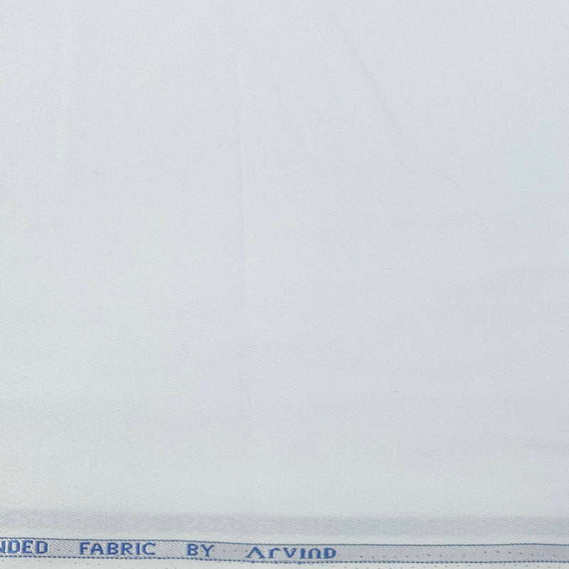 Shirt Fabric Arvind Cotton Blended Dobby Colour White