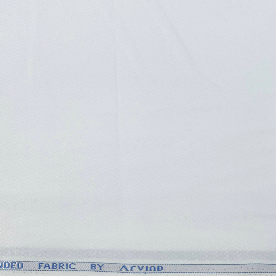 Shirt Fabric Arvind Cotton Blended Dobby Colour White