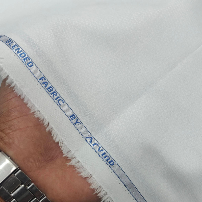 Shirt Fabric Arvind Cotton Blended Dobby Colour White