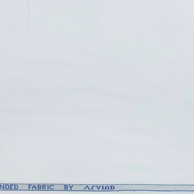 Shirt Fabric Arvind Cotton Blended Dotted Colour White