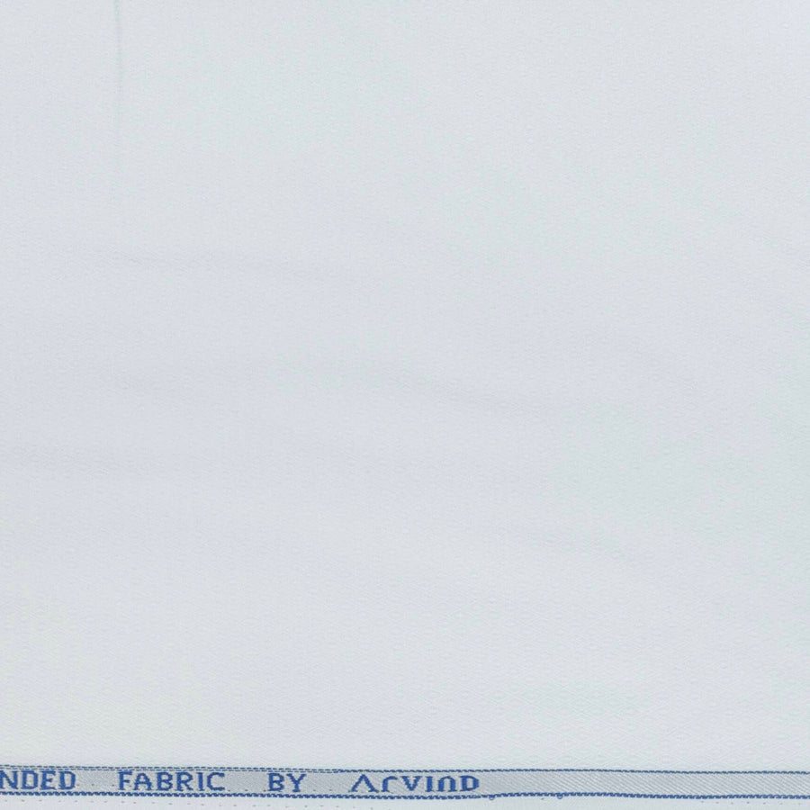 Shirt Fabric Arvind Cotton Blended Dotted Colour White