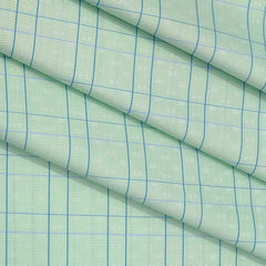Shirt Fabric Arvind Cotton Blended Broad Check Colour Blue N Nyanza Green
