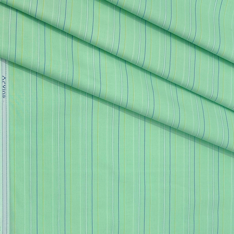 Shirt Fabric Arvind Cotton Blended Broad Lining Colour Celadon Green