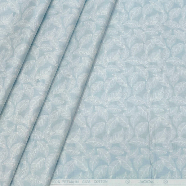Shirt Fabric ManTire 60s Giza Cotton Printed Colour Light Blue