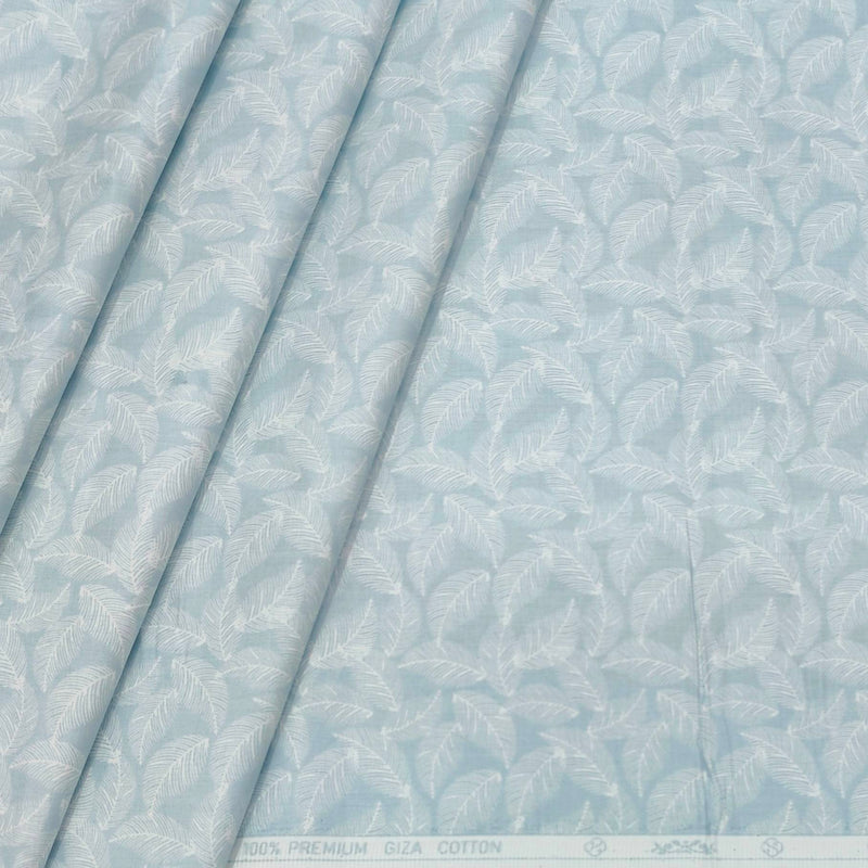 Shirt Fabric ManTire 60s Giza Cotton Printed Colour Light Blue