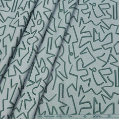 Shirt Fabric ManTire 60s Giza Cotton Printed Colour Vridian Green