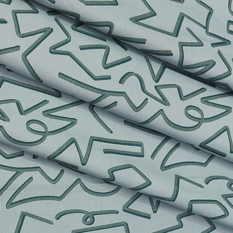 Shirt Fabric ManTire 60s Giza Cotton Printed Colour Vridian Green