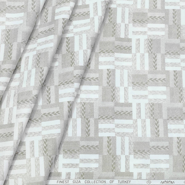Shirt Fabric ManTire 60s Giza Cotton Printed Colour Brown N White