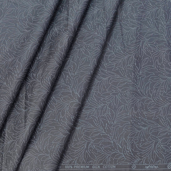 Shirt Fabric ManTire 60s Giza Cotton Printed Colour Bluish Grey