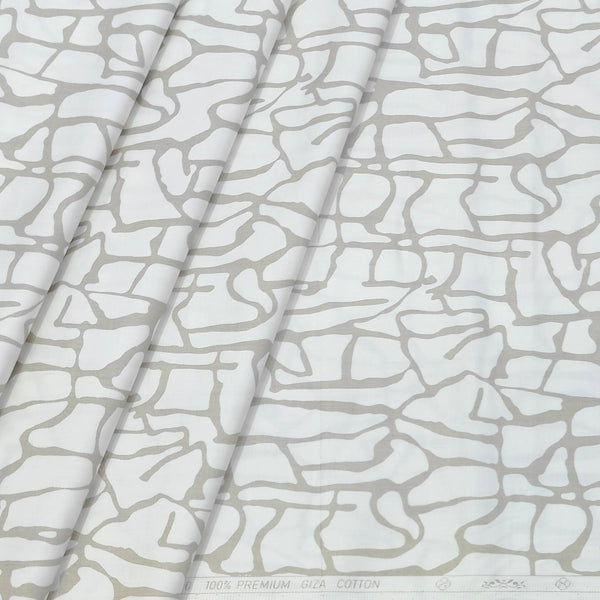Shirt Fabric ManTire 60s Giza Cotton Printed Colour Light Brown N Off White