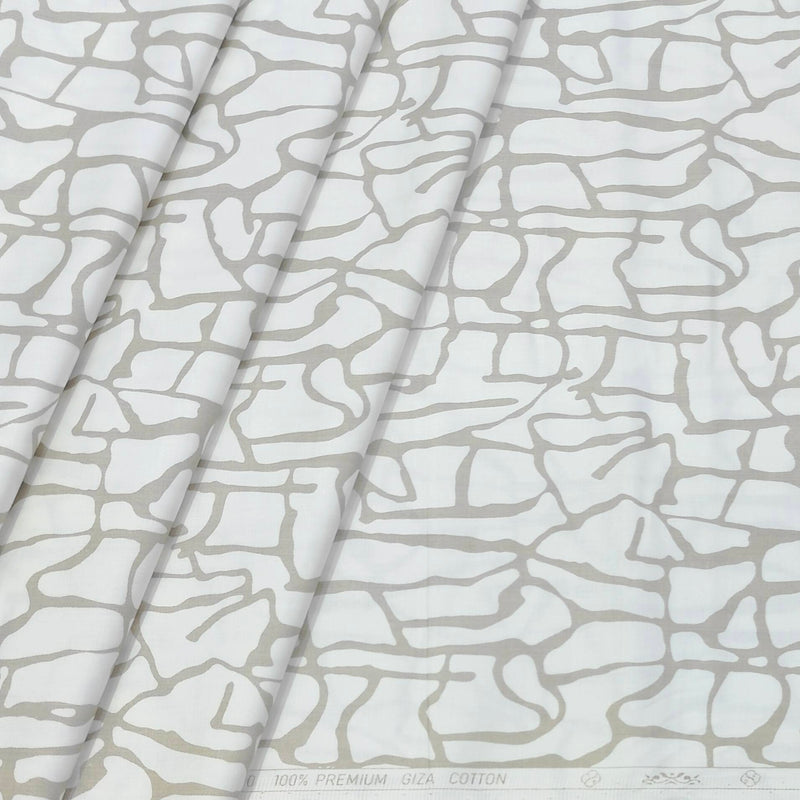 Shirt Fabric ManTire 60s Giza Cotton Printed Colour Light Brown N Off White