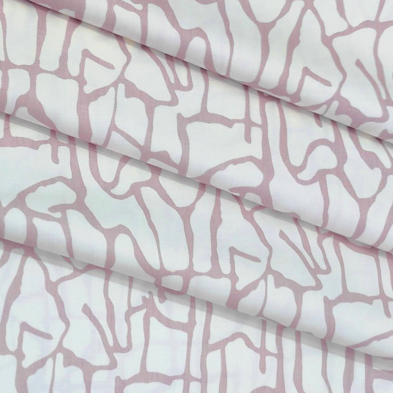 Shirt Fabric ManTire 60s Giza Cotton Printed Colour Fadded Lavender N Off White
