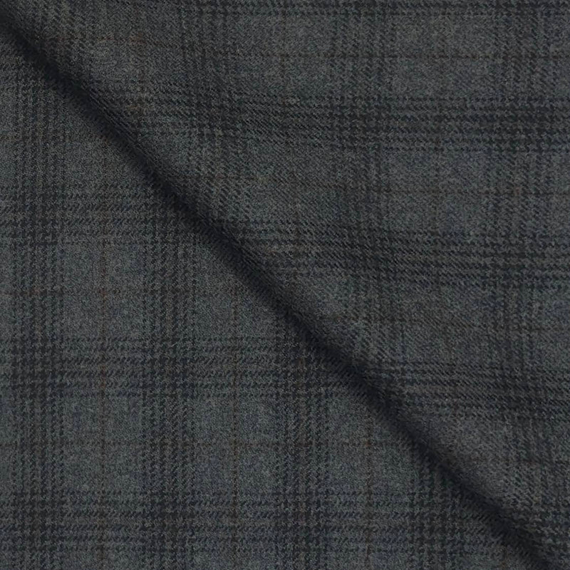 Tweed Blazer Faric OCM Wool Blended Broad Check Colour Grey