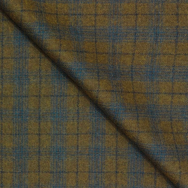 Tweed Blazer Faric OCM Wool Blended Broad Check Colour Greenish Brown