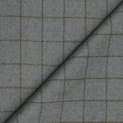 Tweed Blazer Faric OCM Wool Blended Broad Check Colour Grey N Brown