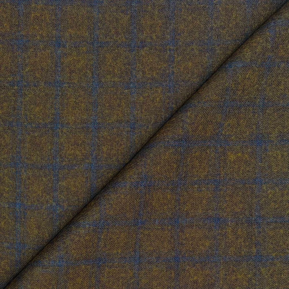 Tweed Blazer Faric OCM Premium Wool Blended Broad Check Colour Dark Brown