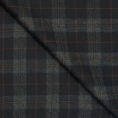 Tweed Blazer Faric OCM Wool Blended Broad Check Colour Black N Light Grey