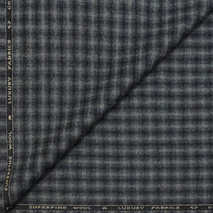 Tweed Blazer Faric OCM Wool Blended Check Colour Black N Grey